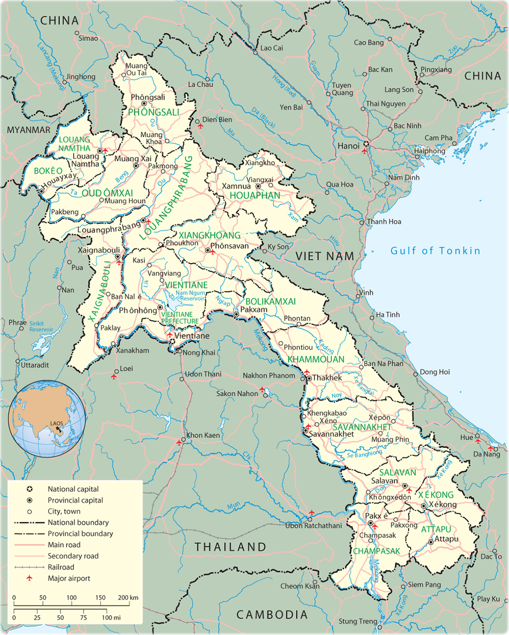 vientiane map laos